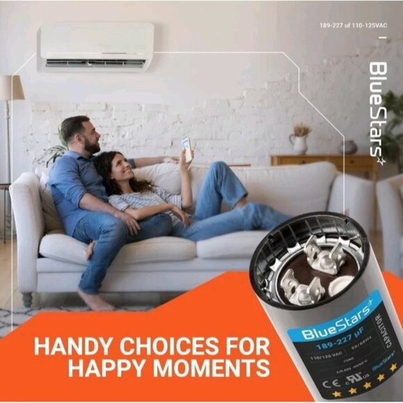 BlueStars Ultra Durable 189-227 uf/MFD 125 VAC Volts Round Start Capacitor 50/60 - Picture 12 of 12